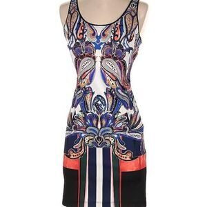 NWT Clover Canyon XS Paisley Fitted Stretch BodyCon Pencil Midi Tank Sexy Dress